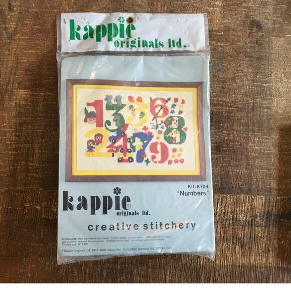 Vintage 1977 Kappie Originals Creative Stitchery Cross Stitch Kit Numbers NEW - Picture 1 of 4
